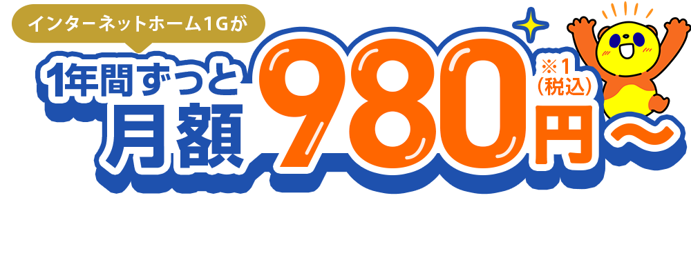 月額実質　980円（税込）～