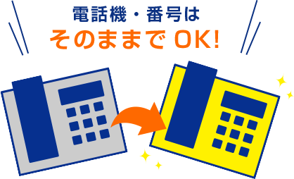 電話機・番号はそのままでOK!