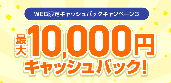 WEB限定キャッシュバックキャンペーン３
