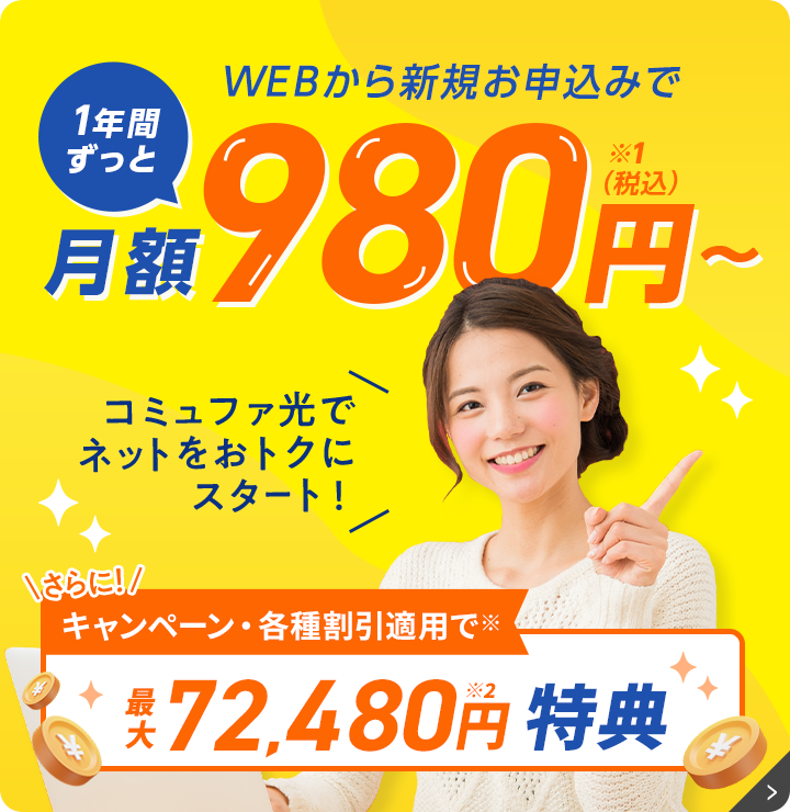 月額実質 980円（税込）～