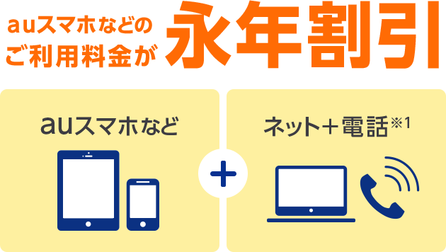 auスマホなどのご利用料金が永年割引