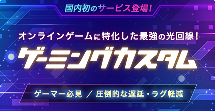 オンラインゲームに特化した最強の光回線！ゲーミングカスタム
