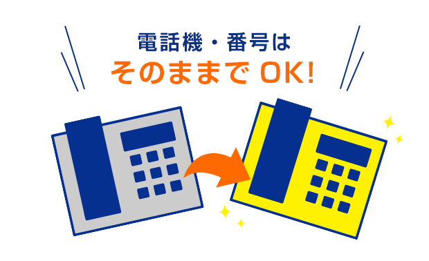 電話機・番号はそのままでOK!