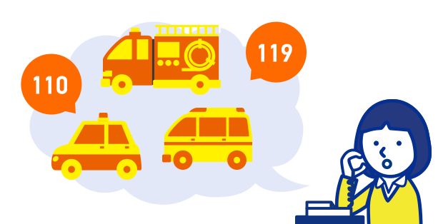 「110番」「119番」などへの通話